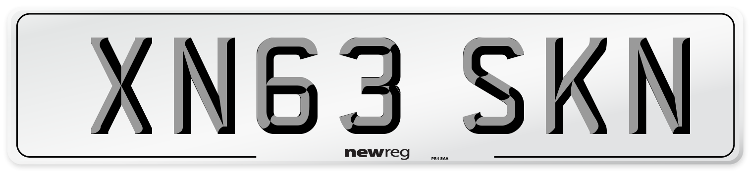 XN63 SKN Number Plate from New Reg